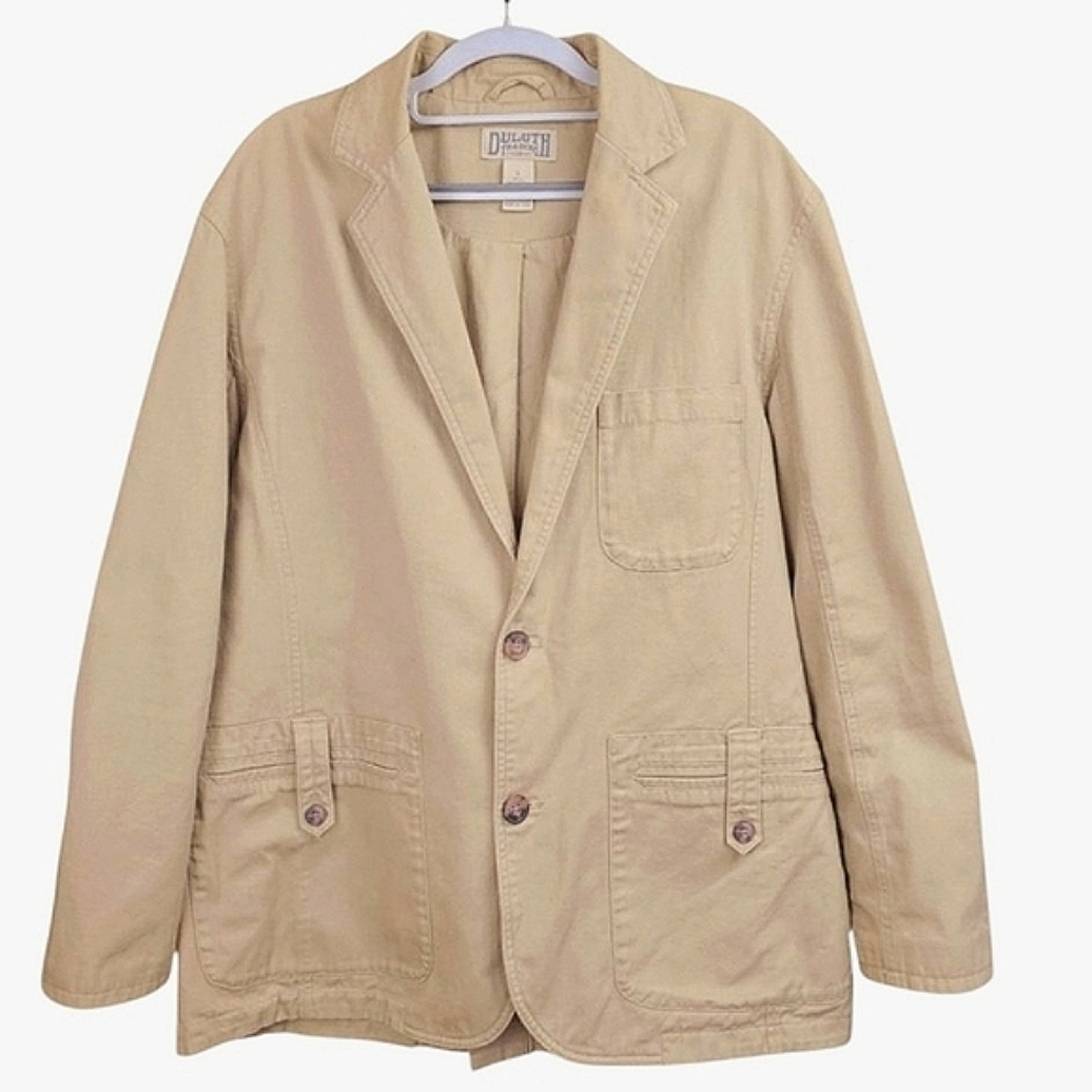 Duluth Trading Co Men's Firehose Lightweight Khaki Presentation Jacket Size L - Picture 2 of 15